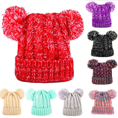 

Cute Toddler Kid Girl Boy Baby Infant Winter Warm Knit Hat Beanie Pompom Hat Cap