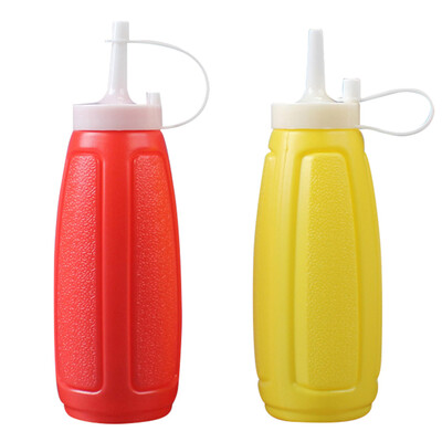 

2Pc Safe Plastic Squeeze Bottle For Sauce Oil Vinegar Ketchup Kitchen Dispensing