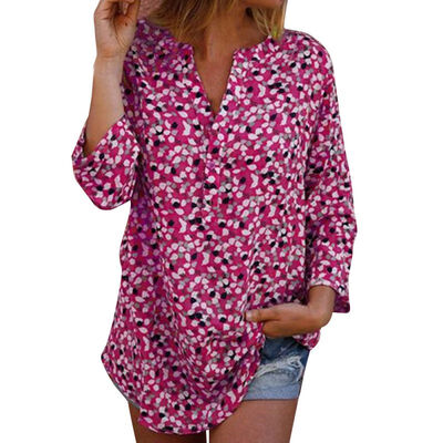 

Plus Large Size Blouse Women Autumn Shirt Casual Printe Long Sleeve Blouses V-Neck Fashion Office Lady Blouse -5XL