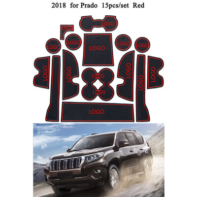 

15pcs Replacement for Land Cruiser Prado 2018 Car Door Pad Auto Gate Slot Cup Holder Non-slip Mat