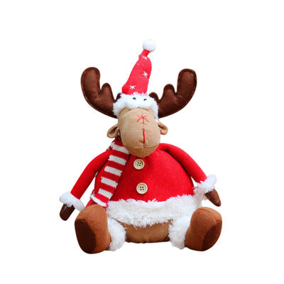 

Christmas Decorations Sitting Ornament Table Fireplace Decor Cartoon Reindeer Doll