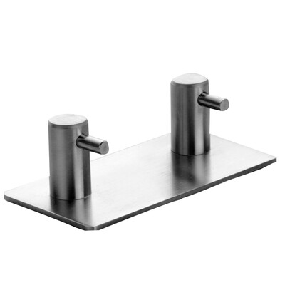 

2 Hooks in 1 Adhesive Wall Hooks Stainless Steel Damage Free Bathroom Wall Hanger Holder Rack