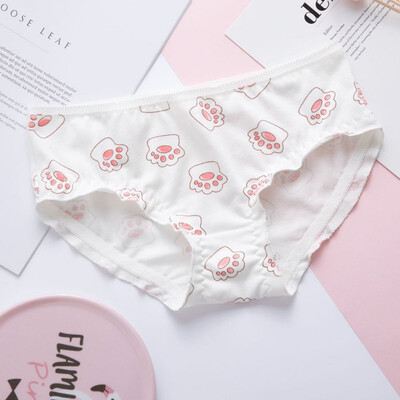 

Summer Women New Fashion Design Mid Rise Seamless Cotton Underwear Briefs Cartoon Print Cute Lingerie Ladies Underpants