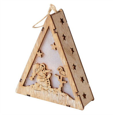 

Gobestart LED Light Wood House Cute Christmas Tree Ornaments Window Holiday Decoration