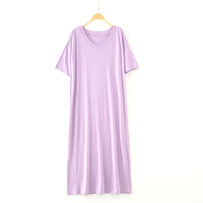 

Women Nightdress Large Size Short Sleeve Long Night Dress Women Loose Modal Nightdress Ladies Pajamas