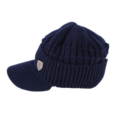 

Winter Knitted Hat Men Women Thick Fluffy Thermal Windproof Flexible Beanie Peaked Outdoor Camping Cap