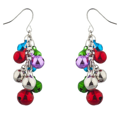 

Womens Jingle Bells Christmas Pendant Alloy Earrings Jewellery