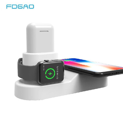 

4-in-1 multi-function wireless charging box for Apple mobile phone headset watch usb multi-function charger black