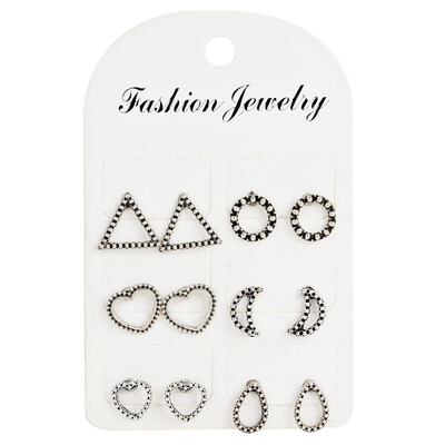

Cute Novelty Moon Light Love Vintage Triangle Geometry Type Ear Nail Suit