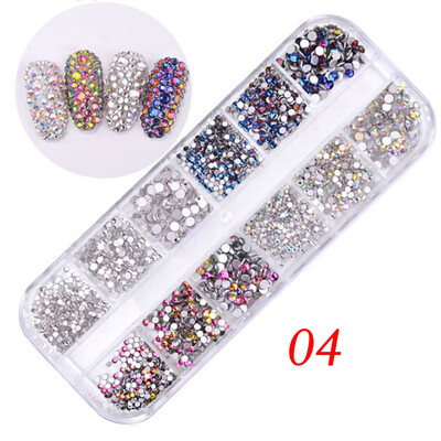 

Gobestart 12 Lattices Nail Decorate Glittering Drill Long Box Packing Nail Art Make-up