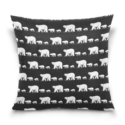 

ALAZA Throw Pillow Cover 16 X 16 inch Christmas Gift Cushion Cover with Polar Bear Printed Pillowcase