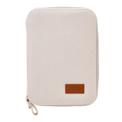 

Simple Cosmetic Storage Bag Solid Color Canvas Large Capacity Student Stationery Bag