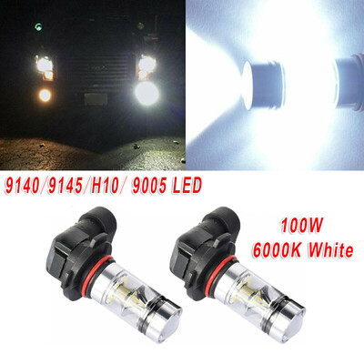 

1 Pair Daytime Running LED 100W 6000K White Fog Light Driving DRL Bulb Headlight