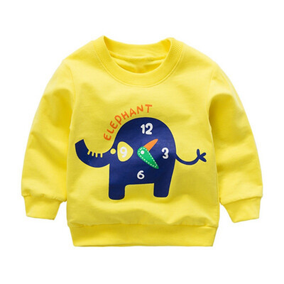 

2018 autumn new long sleeve Sweatshirt baby boys&girls cute cartoon elephant print casual Sweatshirt