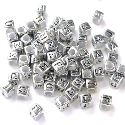 

100pcs 6mm Mixed Square Alphabet Letter Beads Charms Bracelet Necklace For Jewelry Making Party DIY Accessories Holiday Decor