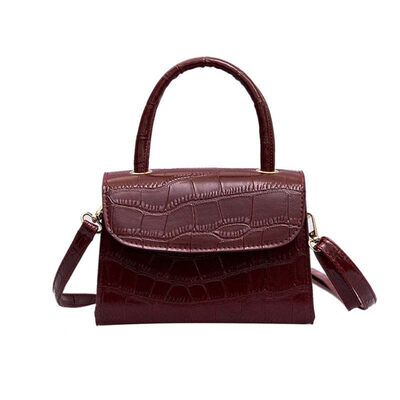 

Retro Women Stone Grain Solid Color Faux Leather Tote Croosbody Shoulder Bag