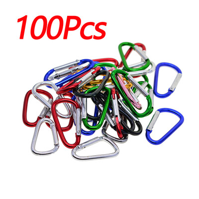 

50100pc Outdoor Camping Aluminum Carabiner Spring Belt Clip Key Chain Practical