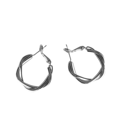 

New Fashion Big Circle Punk Great Wall Pattern Hoop Earrings Twisted Gold Color For Women Party Wholesale Top Quality