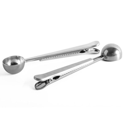 

Multifunctional Stainless Steel Coffee Measuring Scoop Bag Clip Sealing Tea Measuring Spoon Kitchen Tool
