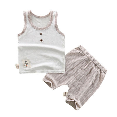 

Summer Baby Boys Girl Sleeveless Solid Print Tops T-shirt Vest Shorts Toddler Casual Outfits Sets
