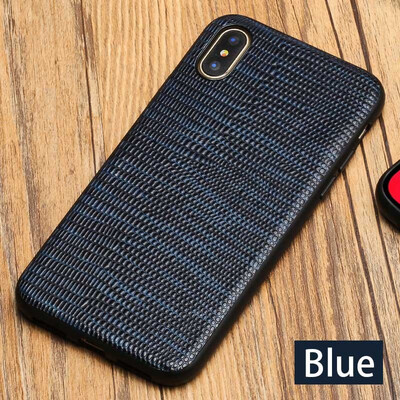 

Leather phone case iPhone5 6 7 8s plus protective shell personality lizard pattern all-inclusive for x xs max xr phone case