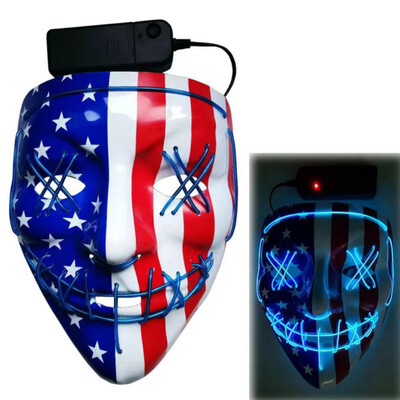 

The Purge Election Year Great Funny Masks Halloween Mask EL Light Up Party Masks Festival Cosplay Costume Supplies Glow In Dark