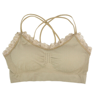 

One Piece Bra Seamless Chest Padded Small Straps Bras For Women Wire Free Comfort Underwear Women Sexy Lingerie Girls Top Bras