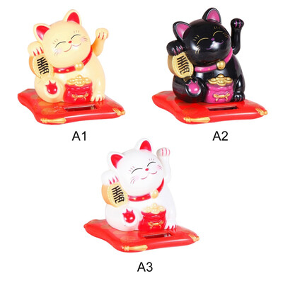 

Creative Cute Shaking Hands Lucky Cat Fortune Crafts Figurines Miniatures Wealth Waving Cat Oranment Birthday Gift Home Decor