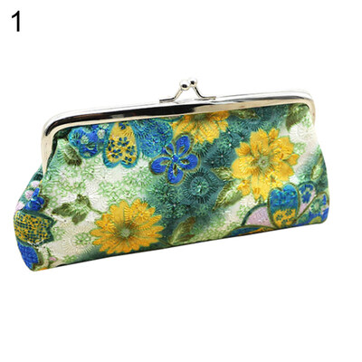 

Retro Women Flower Cash Change Coin Purse Wallet Clutch Handbag Card Key Holder