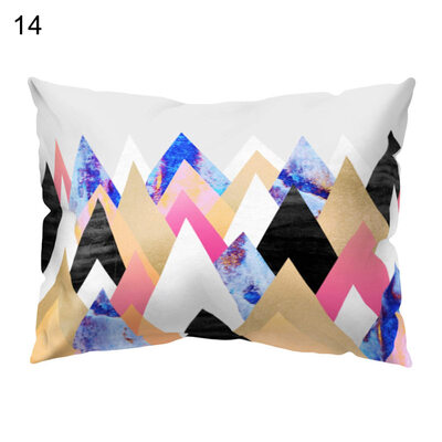 

Colorful Triangle Print Pillow Case Sofa Waist Throw Cushion Cover Home Decor