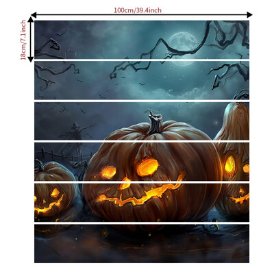 

6pcsset Pumpkin&Black Cat Stair Sticker Removable Stair Sticker Self-adhesive Waterproof Wall Sticker Festive Decor