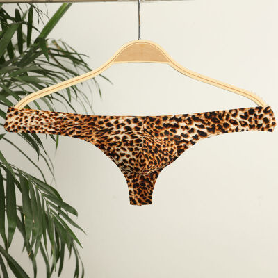 

Mens Sexy T-Back Thongs G-Strings Male Leopard Print Low Rise Man Comfortable Underwear New Fashion 2019