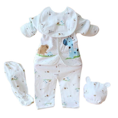 

5 Pcs Newborn Baby 100 Cotton Shirt&Pants Suits Infant Clothes Outfits 0-3M L07