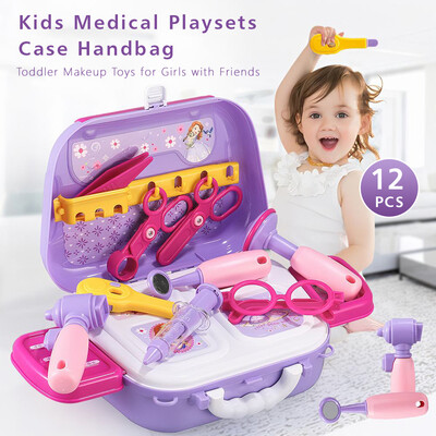 

Kids Doctor Playsets Case Handbag Pretend Play Doctor Case Set 12PCS Toddler Doctor Toys for Kids Medical Playset