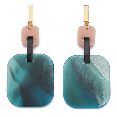 

New Long Acrylic Geometric Pendant Fashion Zinc Alloy Bohemia India Jewelry Drop Earrings