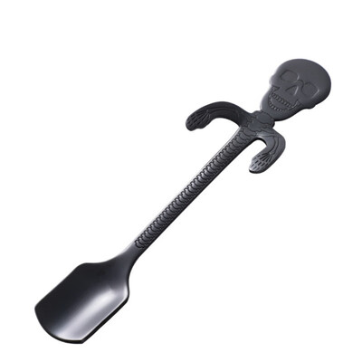 

Multicolor Coffee Stir Spoon Stainless Steel Innovative Skull Salad Fruit Fork Stirring Spoon Teaspoon Dessert Tea Spoon