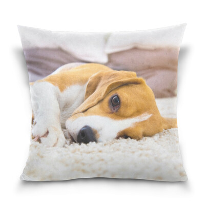 

ALAZA Throw Pillow Case Decorative Pillow Covers 16 X 16 inch Dog Lying On Carpet Pattern Pillowcase