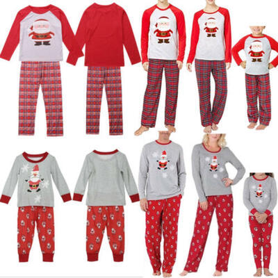 

2019 Family Matching Christmas Pajamas Set Women Baby Kids Sleepwear Nightwear