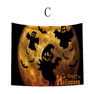 

Toponeto Castle Skull Ghosts Pumpkin Head Halloween Theme Tapestry