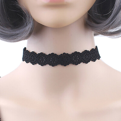 

Lace Leather Black Pearls Rope Geometric Chunky Short Collar Retro Necklaces Sets Women Jewelry Fashion Accessories Gifts