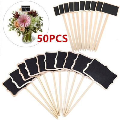 

102050pcs Durable Mini Reusable Wooden Chalkboard Blackboard House Decorations