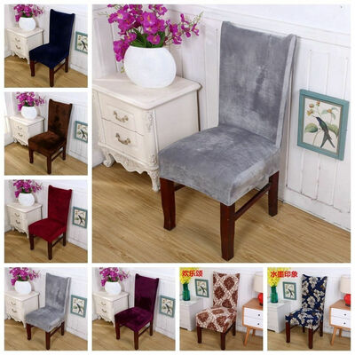 

Stretch Fox Pile Fabric Dining Room Wedding Kitchen Home Chair Seat Covers