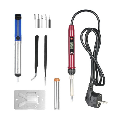 

EU 80W Professional LCD Digital Temperature Adjustable Electric Soldering Iron Tool Lead-free Mini Soldering Station AC220V