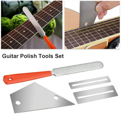 

4 pcs guitar Luthier Tool Kit Fret Crowning File Rocker Fingerboard Protector