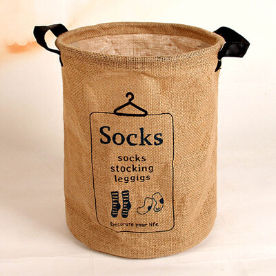

Foldable Cotton Linen Washing Clothes Basket Storage Bag