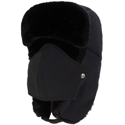 

Unisex Winter Hat Windproof And Smog Thick Warm Snow Cap Warm Mask Outdoor Riding Cap