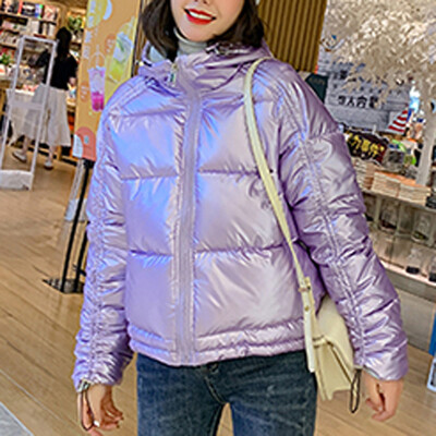 

Tailored Fashion Women Winter Warm Hooded Cotton Winter Jacket Solid Long-Sleeved Coat