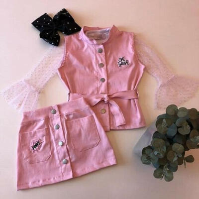 

UK 3pcs Toddler Kids Baby Girl Clothes Set Tops T Shirt Mini Skirts Outfit Party
