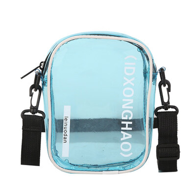

Simple Letter Print Transparent Square Small Women Zip Crossbody Shoulder Bag