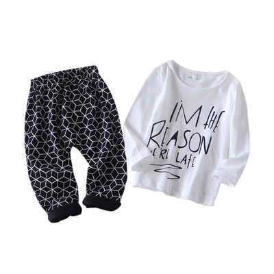 

Baby Boy Clothes Cotton Baby Girl Clothing Sets Cartoon Long-sleeved T-shirtPants Infant Clothes 2pcs Suit